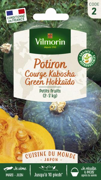 Potagères - Potiron (Courge Kabocha) Green Hokkaido - Cuisine du Monde - face recto